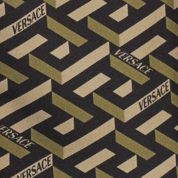 ⭐️⭐️⭐️SOLD ⭐️⭐️⭐️VERSACE La Greca Monogram Print Long sleeve silk shirt dress - Picture 8 of 17